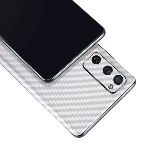 White Carbon Fiber Specialty Texture Material Galaxy S20 Fan Edition Skin